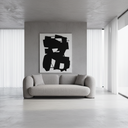 Seattle Curved Sofa in a 50,000 Martindale polyester for contemporary living rooms