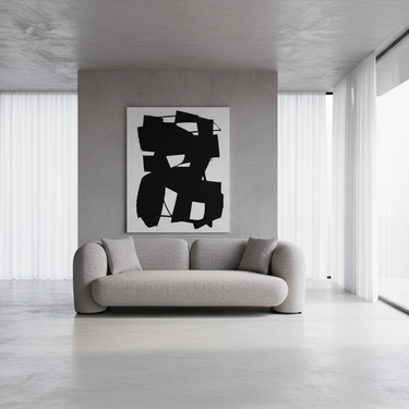 Seattle Curved Sofa in a 50,000 Martindale polyester for contemporary living rooms