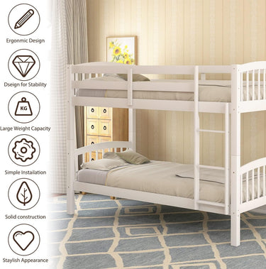 Secoli Wooden Bunk Bed - Single + Single at online8 furniture store Auckland