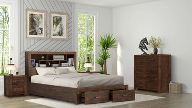 Sedona Bed Frame Queen with Storage at online8 furniture store Auckland