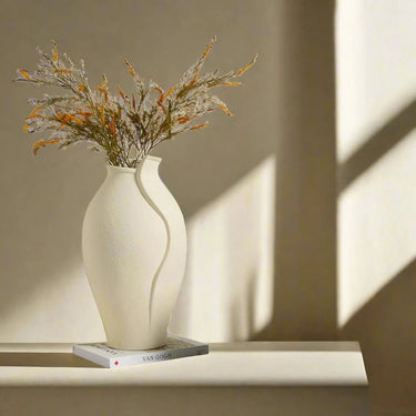 Serpentine Ceramic Vase Cream at online8 furniture store Auckland