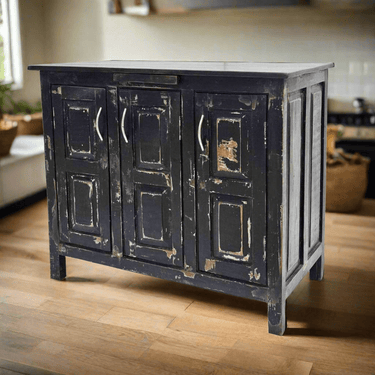 Settler 3 Door Cabinet - Weathered Black at online8 furniture store Auckland