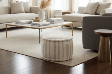 Shaw Handloom Pouf. - Natural at Online8 Furniture Auckland NZ