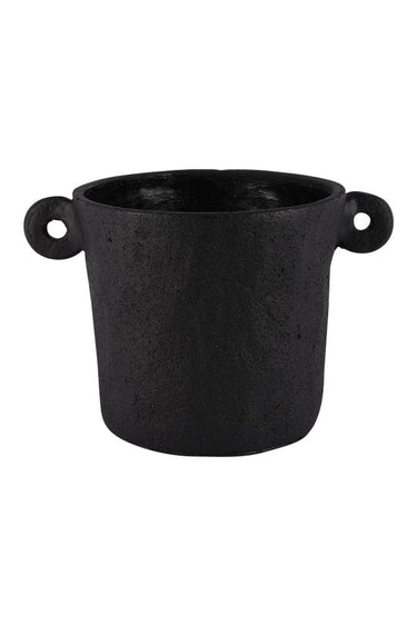 Side Handle Cement Planter Black at online8 furniture store Auckland