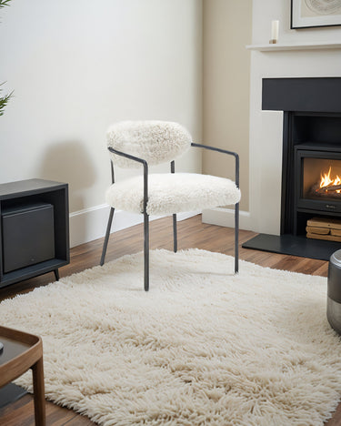 Sienna Forged Accent Chair - White at online8 furniture store Auckland