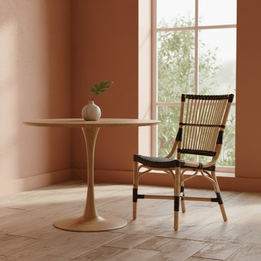 SIKA Affair Monique Rattan Dining Chair - Natural/Black at Online8 Furniture Auckland NZ