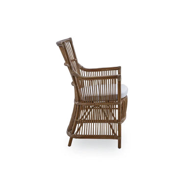 SIKA Originals Davinci Rattan Armchair w/White Seat Cushion - Antique at Online8 Furniture Auckland NZ