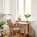 SIKA Originals Davinci Rattan Armchair w/White Seat Cushion - Antique at Online8 Furniture Auckland NZ