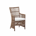 SIKA Originals Davinci Rattan Armchair w/White Seat Cushion - Antique at Online8 Furniture Auckland NZ