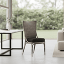 SIKA Originals Melody Rattan Side Chair w/Black Seat Cushion - Taupe at Online8 Furniture Auckland NZ