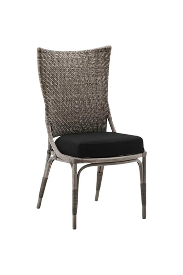 SIKA Originals Melody Rattan Side Chair w/Black Seat Cushion - Taupe at Online8 Furniture Auckland NZ