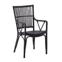SIKA Originals Piano Rattan Armchair - Black at Online8 Furniture Auckland NZ