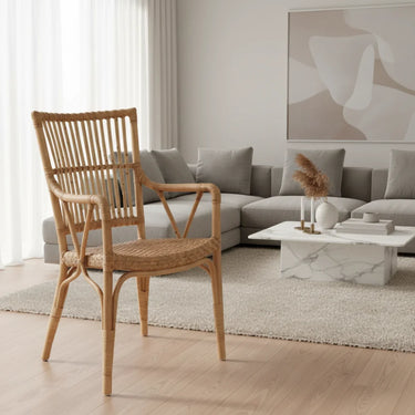 SIKA Originals Piano Rattan Armchair - Natural at Online8 Furniture Auckland NZ