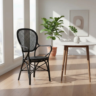 SIKA Originals Rossini Rattan Armchair - Black at Online8 Furniture Auckland NZ