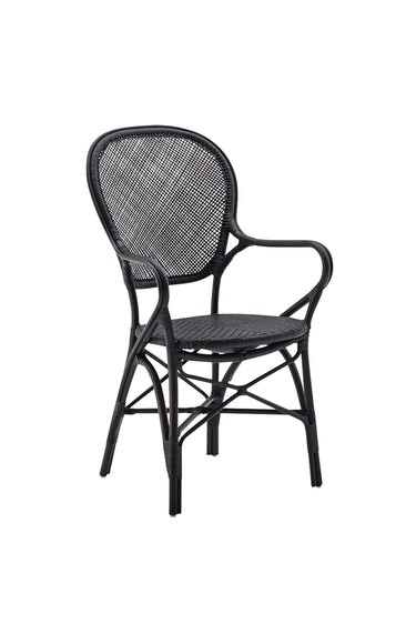 SIKA Originals Rossini Rattan Armchair - Black at Online8 Furniture Auckland NZ