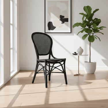 SIKA Originals Rossini Rattan Side Chair - Black at Online8 Furniture Auckland NZ