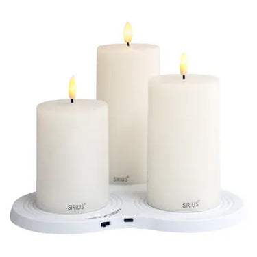 Sirius Sille Rechargeable LED Candle Set/3 at Online8 Furniture Auckland NZ