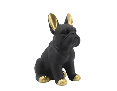 Sitting French Bulldog - Black & Gold at online8 furniture store Auckland