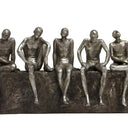 Sitting Men Statue - Silver at online8 furniture store Auckland