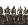 Sitting Men Statue - Silver at online8 furniture store Auckland