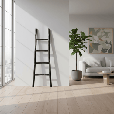 Slim Rustic Ladder – Black at online8 furniture store Auckland