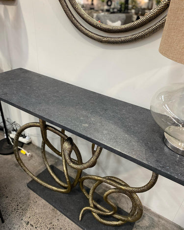 Snake Console Table with Granite Top at online8 furniture store Auckland
