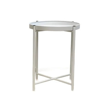 Sofia Round Side Table - White at online8 furniture store Auckland