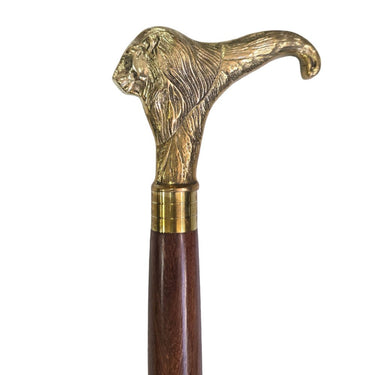 Solid Brass Lion Head Handle Walking Stick at online8 furniture store Auckland