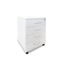 Sonic White 4-Drawer Mobile Storage Unit at online8 furniture store Auckland