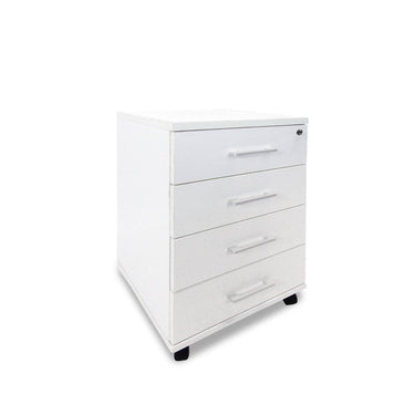 Sonic White 4-Drawer Mobile Storage Unit at online8 furniture store Auckland