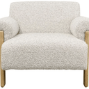 Sophie Linen & Oak Accent Chair - Grey Fleck at online8 furniture store Auckland