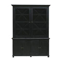 Sorrento Large Glass Door Hamptons Cabinet Black at Online8 Furniture Auckland NZ