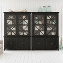 Sorrento Large Glass Door Hamptons Cabinet Black at Online8 Furniture Auckland NZ