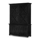 Sorrento Large Glass Door Hamptons Cabinet Black at Online8 Furniture Auckland NZ