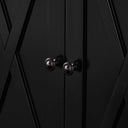 Sorrento Large Glass Door Hamptons Cabinet Black at Online8 Furniture Auckland NZ