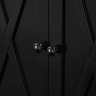 Sorrento Large Glass Door Hamptons Cabinet Black at Online8 Furniture Auckland NZ