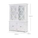 Sorrento Large Glass Door Hamptons Cabinet White at Online8 Furniture Auckland NZ