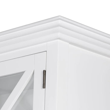 Sorrento Large Glass Door Hamptons Cabinet White at Online8 Furniture Auckland NZ