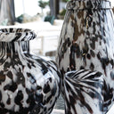 Spotty Hurricane Vase - Black & White at online8 furniture store Auckland