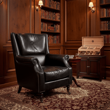 Springfield Leather Armchair - Belon Black at Online8 Furniture Auckland NZ