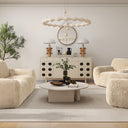 St Moritz Faux Fur Armchair - Beige at online8 furniture store Auckland