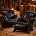 Stallion Leather Armchair - Belon Black at Online8 Furniture Auckland NZ