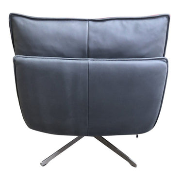 Staten Leather Swivel Chair - Black at online8 furniture store Auckland