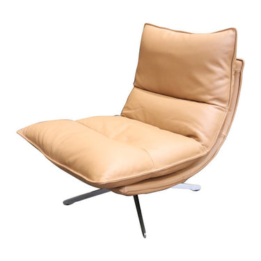 Staten Leather Swivel Chair - Tan at online8 furniture store Auckland