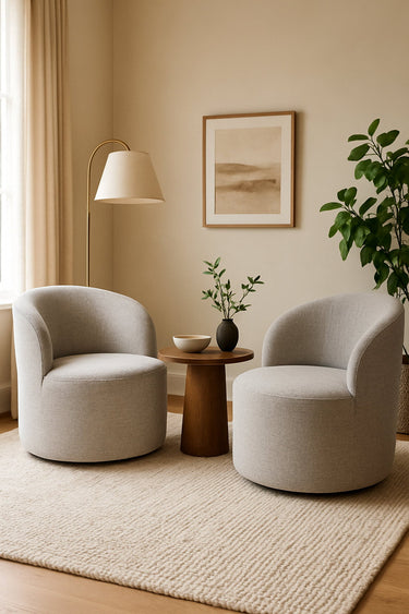 Stella Swivel Chair - Ash Cloud at Online8 Furniture Auckland NZ