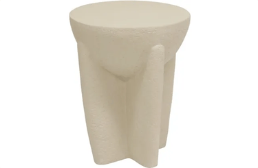 Stone Look Stool - Off White at online8 furniture store Auckland