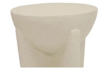 Stone Look Stool - Off White at online8 furniture store Auckland