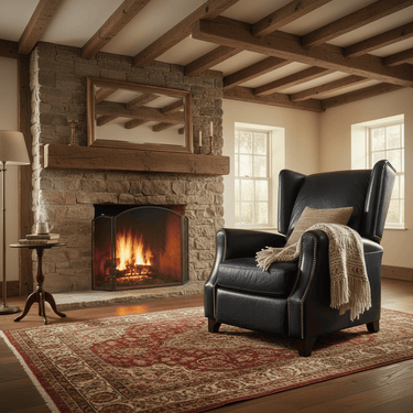 Stratford Leather Recliner Chair - Belon Black at Online8 Furniture Auckland NZ