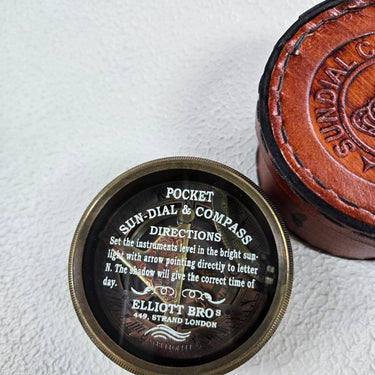 Sundial Compass with Leather Case at online8 furniture store Auckland