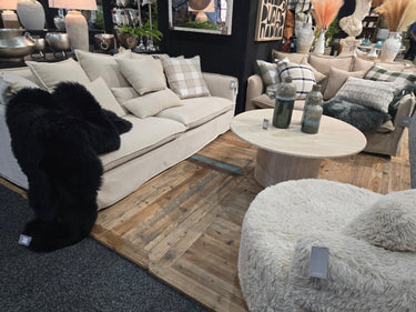 Sydney Slip Cover 2 Seater Sofa - Almond at online8 furniture store Auckland